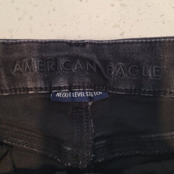 American Eagle Jean Shorts Womens 4 Curvy Super Hi Rise Shortie Denim Button Fly - Picture 4 of 9